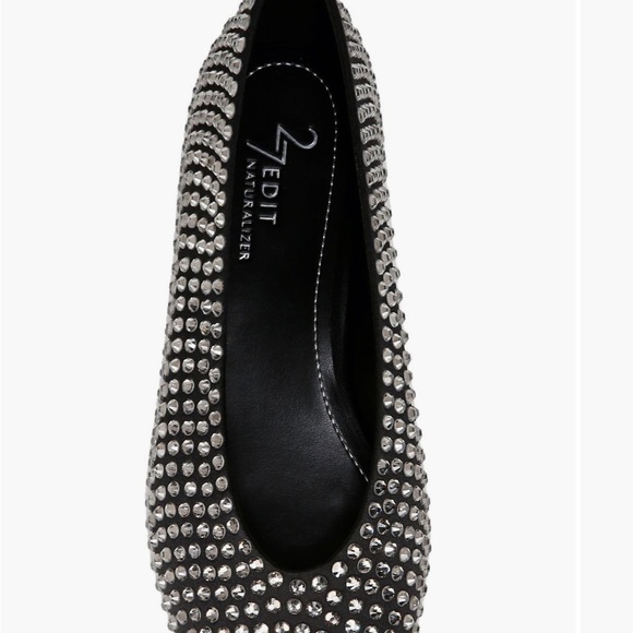 Naturalizer Black and Silver Studded Flats - Picture 4 of 8